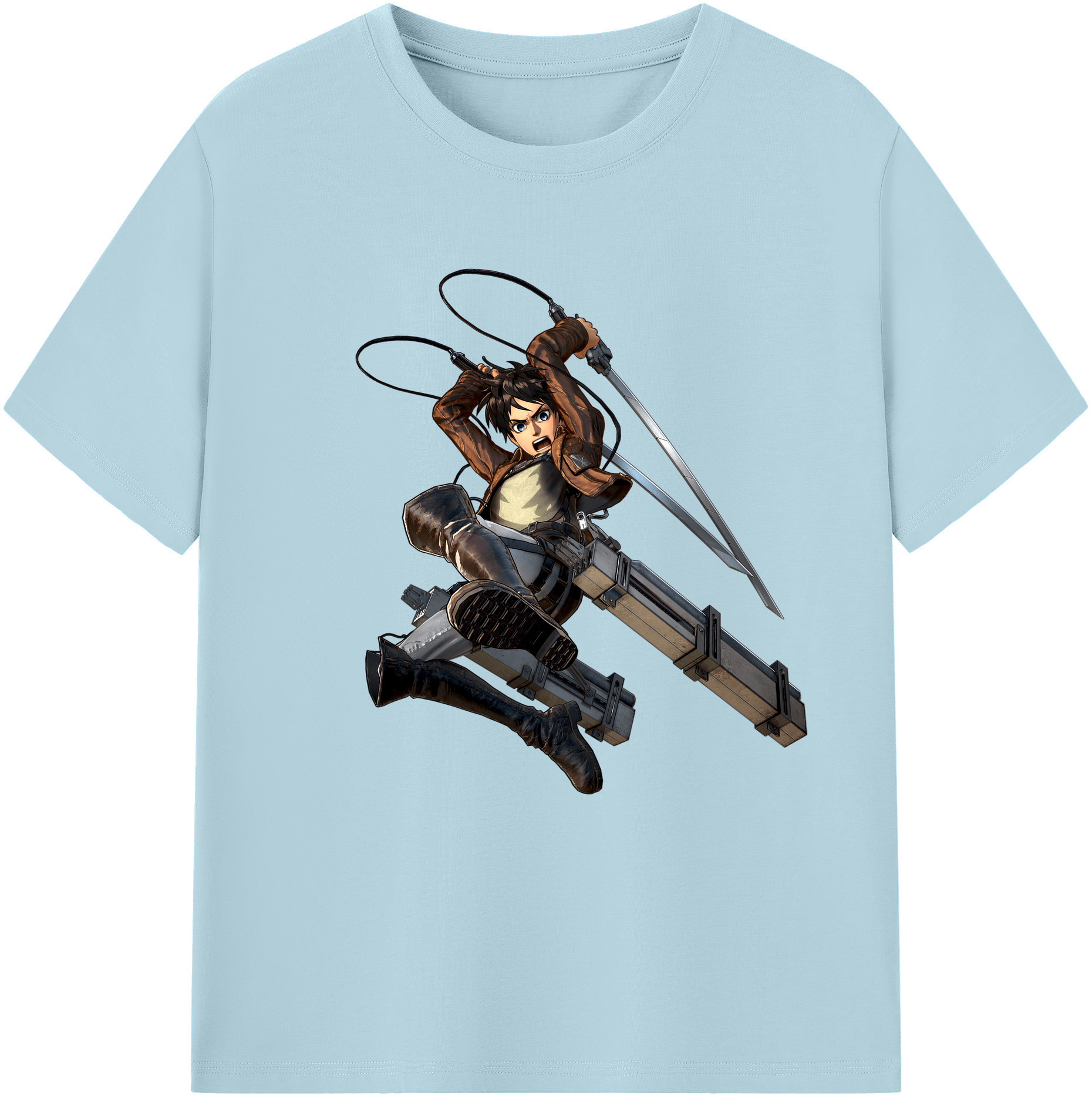 （画像用） 進撃の巨人 エレン･イェーガー Attack on Titan Eren Jäger 綿100％半袖Tシャツ（フロントプリント）